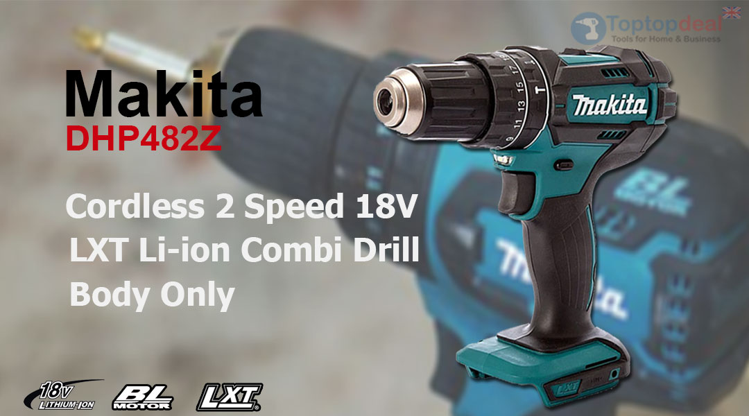 Toptopdeal Makita DHP482Z 18V LXT Li-Ion Cordless 2 Speed Combi Drill