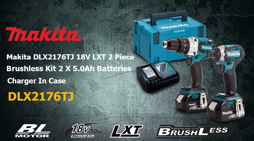 Toptopdeal Makita DLX2176TJ 18V LXT 2 Piece Brushless Kit 2 X 5.0Ah Batteries & Charger