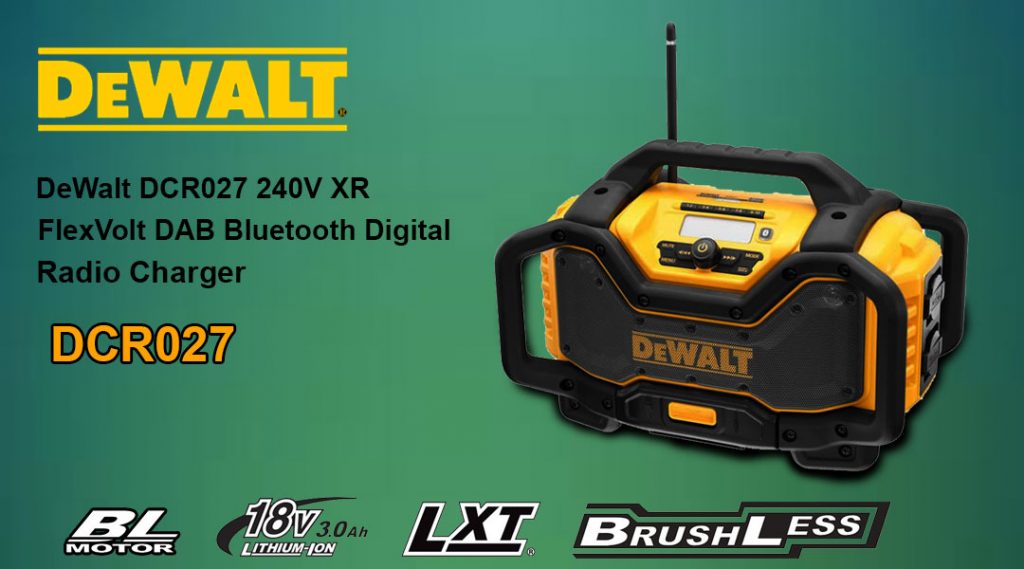 Toptopdeal DeWalt DCR027 240V XR FlexVolt DAB Bluetooth Digital Radio Charger